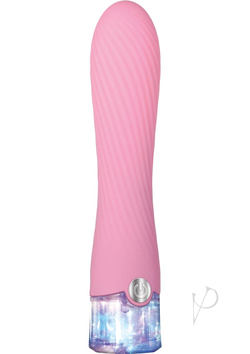 Sparkle Rechargeable Silicone Vibrator with Glitter Handle - Pink