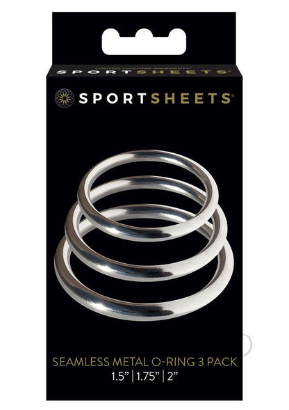 Sportsheets Metal O Ring Cock Ring - Metal/Silver - 3 Pack