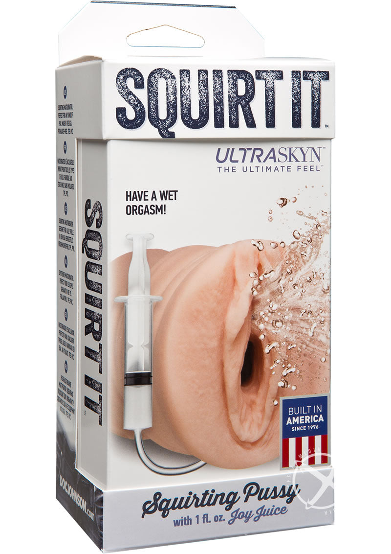 Squirt It Ultraskyn Squirting Masturbator with 1oz Joy Juice - Pussy - Vanilla