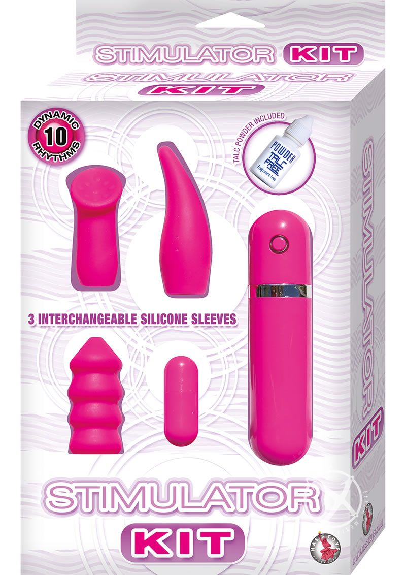 Stimulator Kit Bullet with 3 Silicone Sleeves - Pink