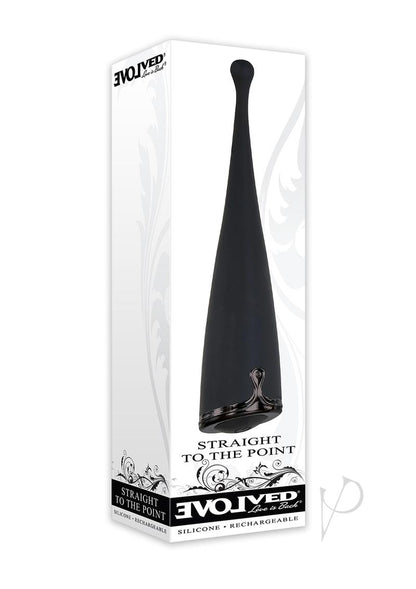 Straight to The Point Rechargeable Silicone Clitoral Stimulator Wand Massager - Black