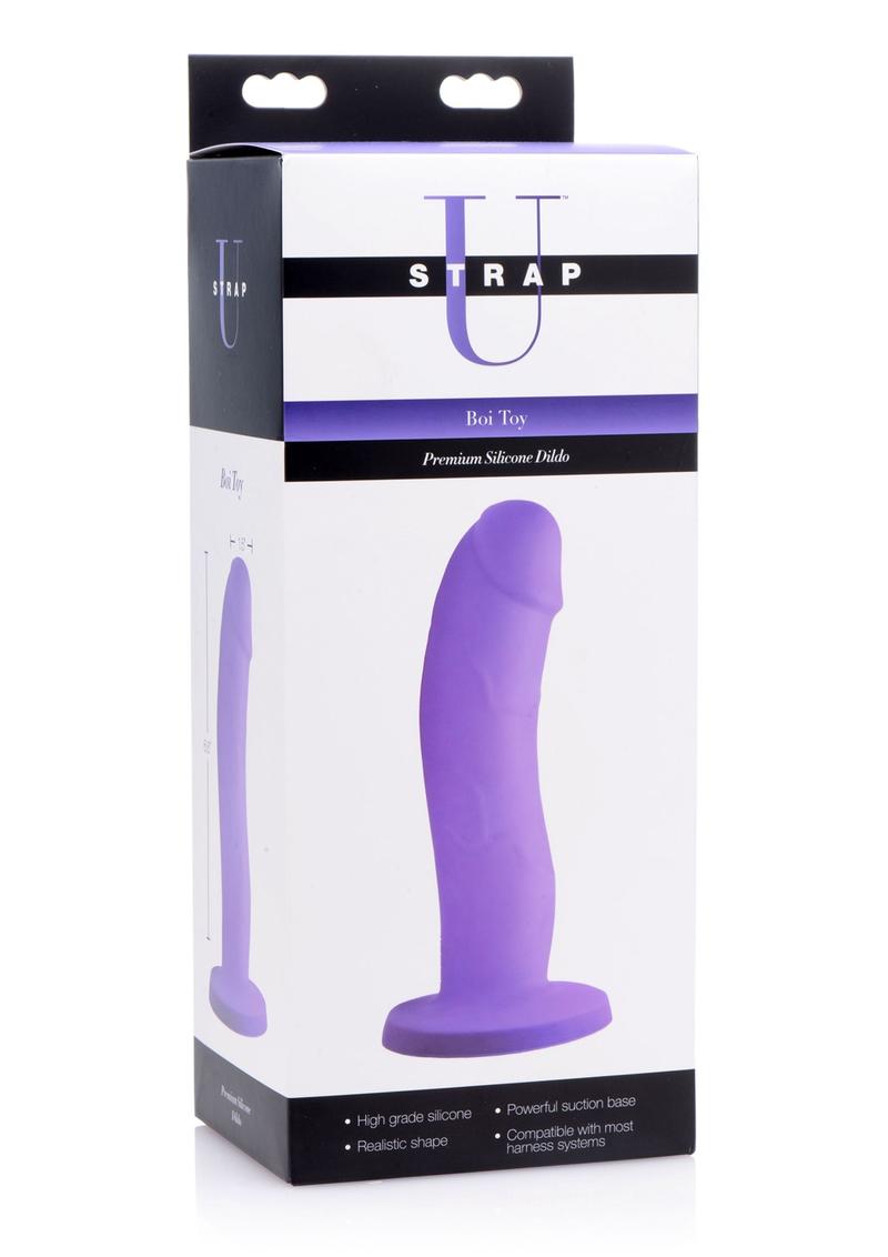 Strap U Boi Toy Premium Silicone 7.25in Dildo - Purple