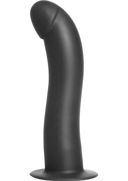 Strap U Onyx Vibrating Silicone G-Spot 7.5in Dildo - Black