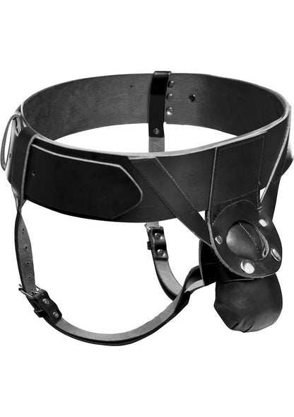 Strap U Powerhouse Supreme Leather Strap-On Harness System - Black