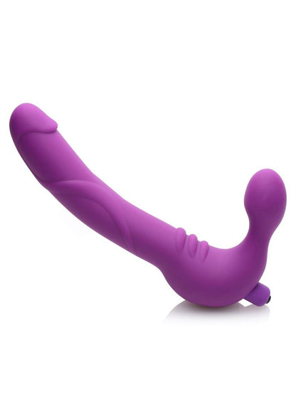 Strap U Royal Revolver Vibrating Silicone Strapless Strap-On - Black/Purple