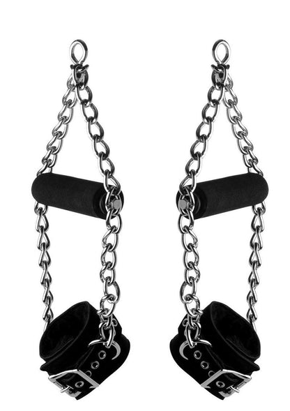 Strict Leather Fur Lined Suspension Cuffs - Black/Metal