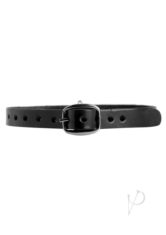 Strict Leather Unisex Leather Choker with O-Ring - M/L - Black - Medium