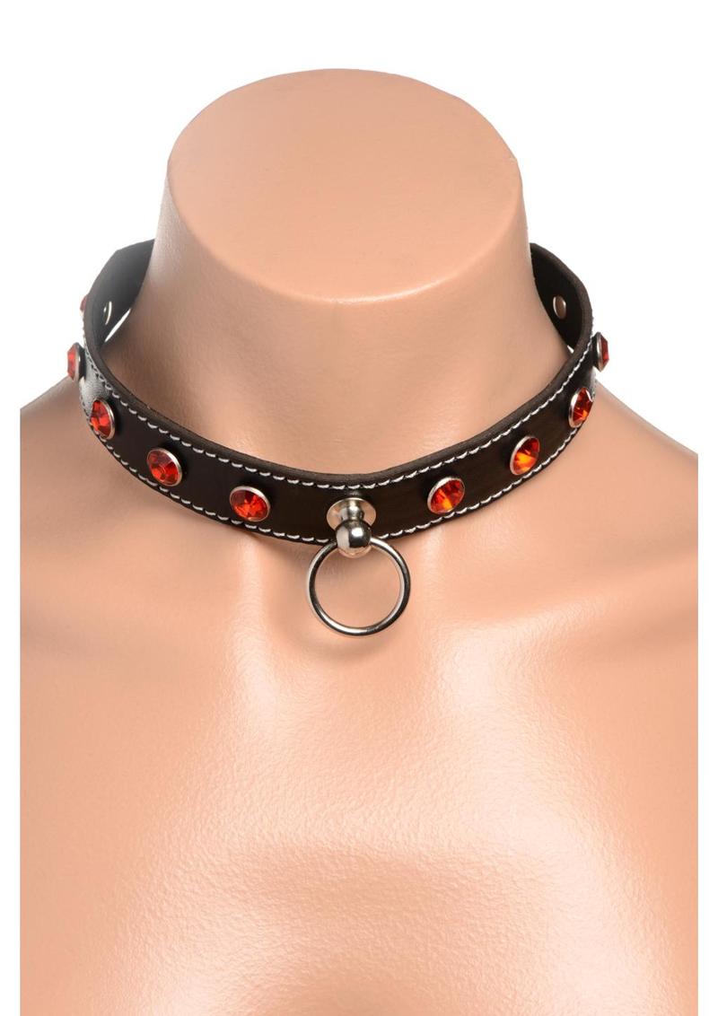 Strict Rhinestone Choker with O-Ring