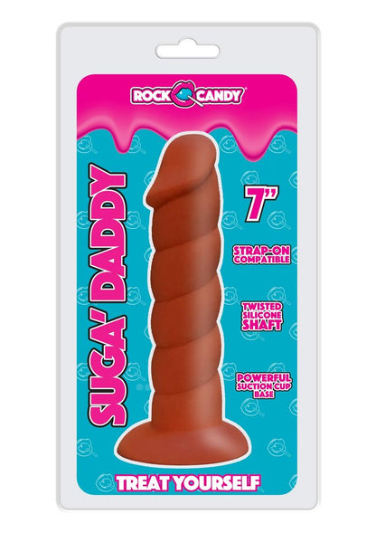 Suga' Daddy Silicone Dildo - Brown/Chocolate - 7in