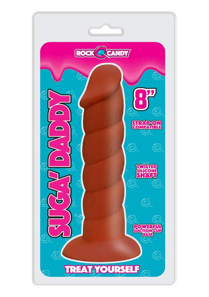 Suga' Daddy Silicone Dildo - Brown/Chocolate - 8in