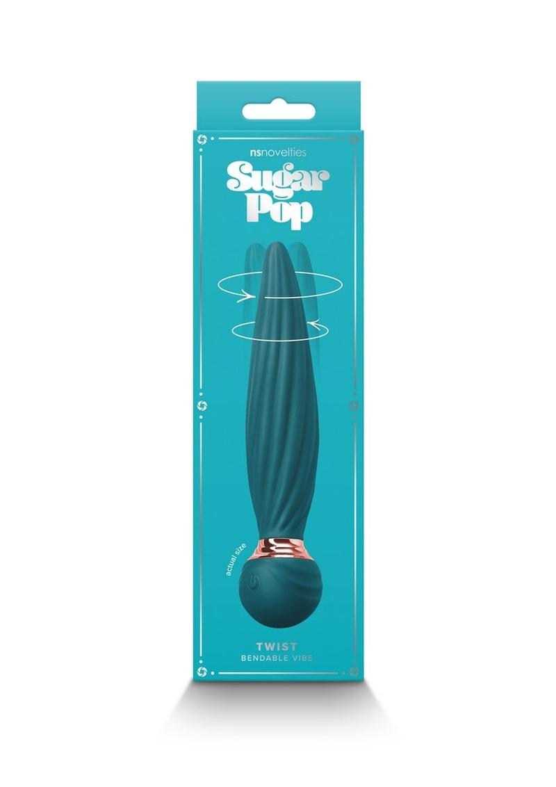 Sugar Pop Twist Rechargeable Silicone Vibrator - Teal