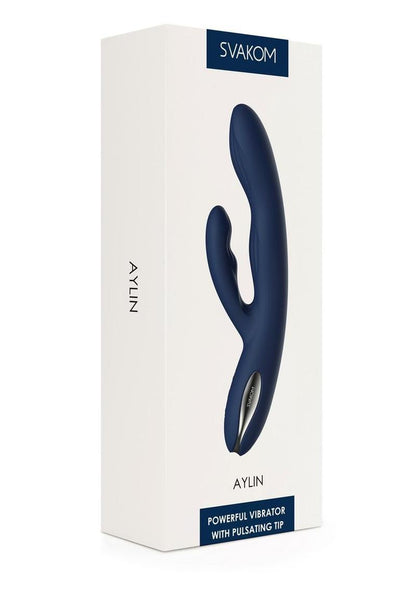 Svakom Aylin Silicone Vibrator - Blue/Silver