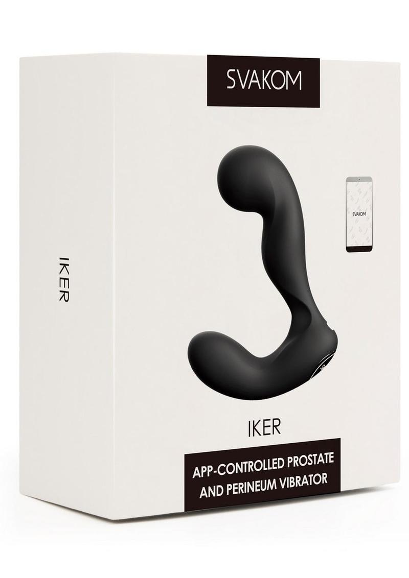 Svakom Iker Silicone Prostate and Perineum Vibrator - Black