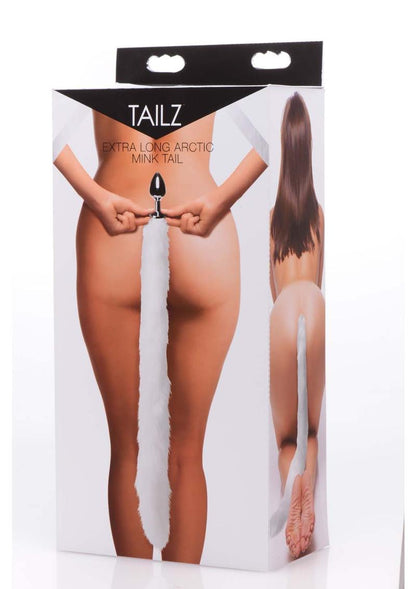 Tailz Extra Long Arctic Mink Tail - White