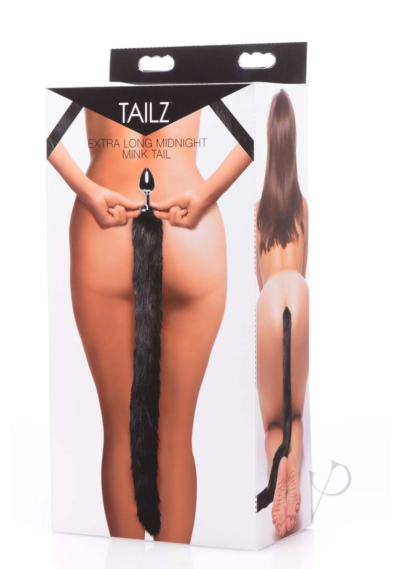 Tailz Extra Long Midnight Mink Tail - Black