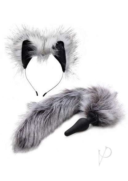 Tailz Wolf Tail and Ears - Gray/Grey - Set