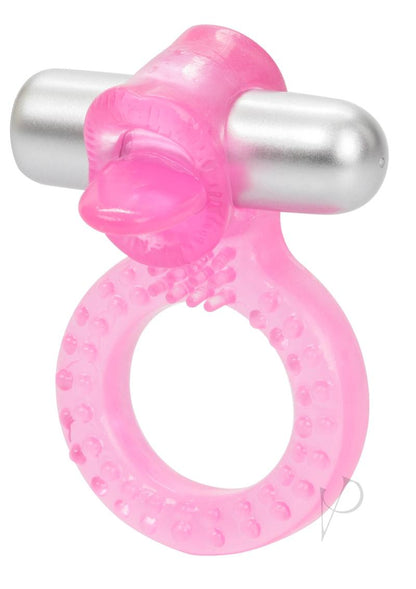 Teaser Tongue Enhancer Vibrating Cock Ring - Pink