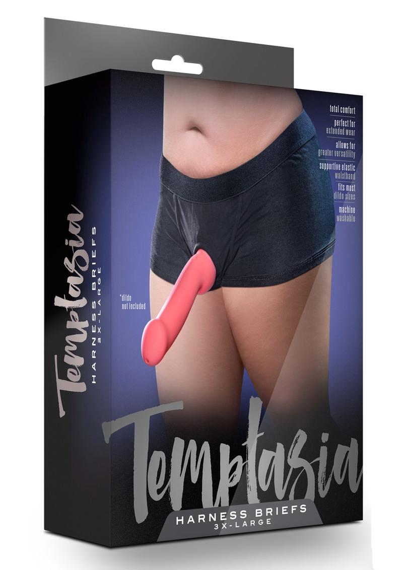 Temptasia Harness Briefs - 3xl - Black