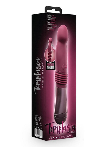 Temptasia Trixie Rechargeable Silicone Thrusting Dildo - Purple/Wine