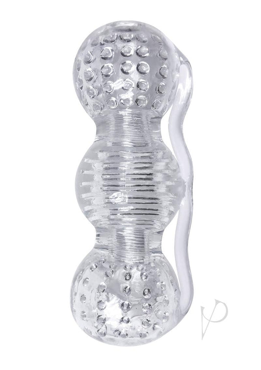 The 9's - Clear Stroke Threeway Masturbator - Clear - 5.75in