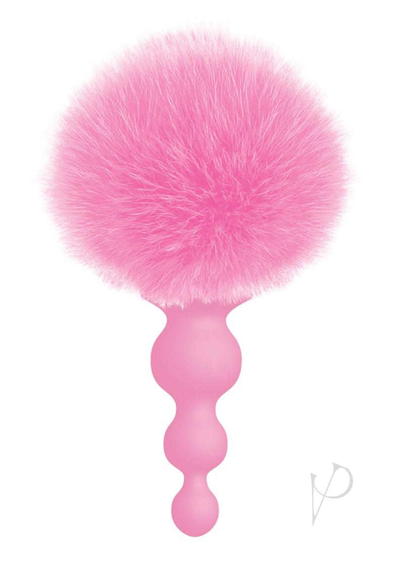 The 9's - Cottontails Silicone Beaded Bunny Tail Butt Plug - Pink