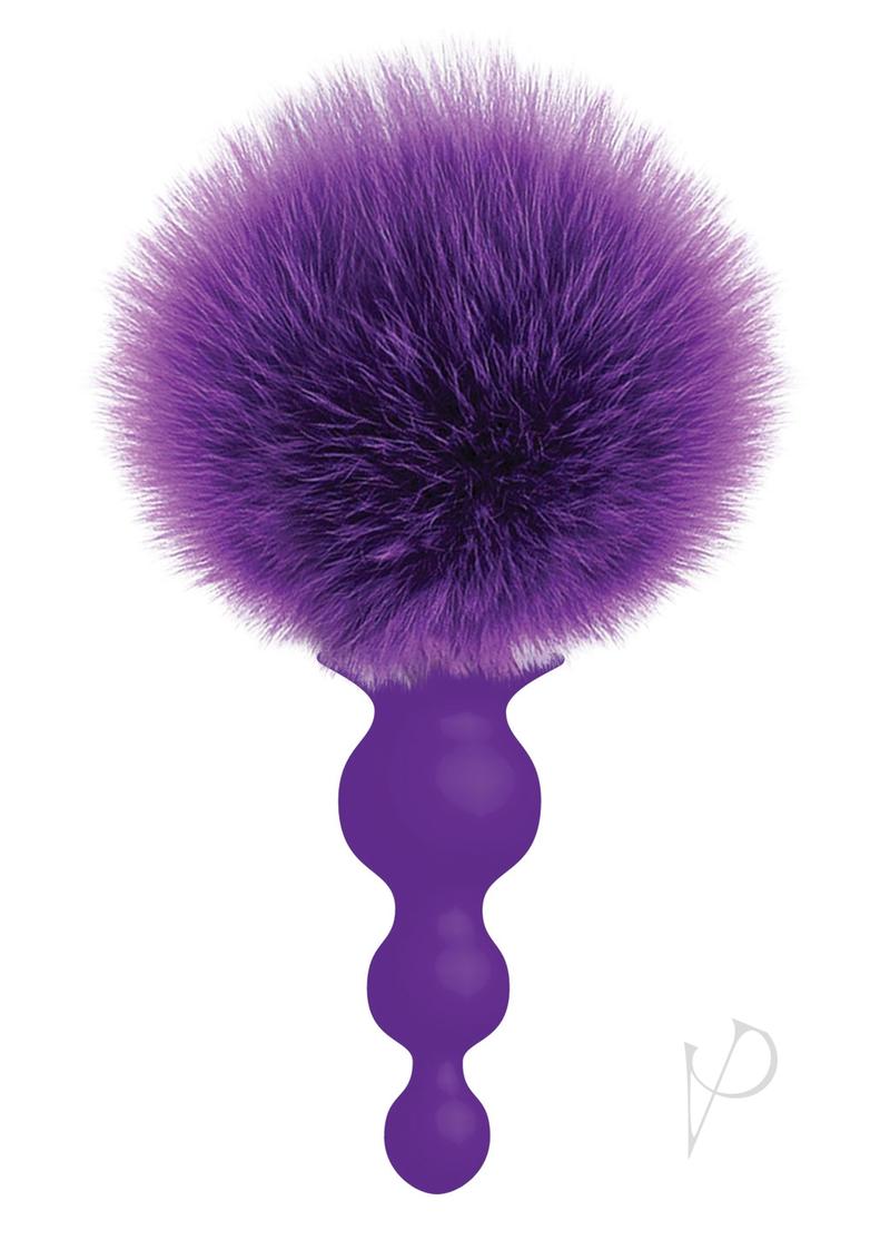 The 9's - Cottontails Silicone Beaded Bunny Tail Butt Plug - Purple