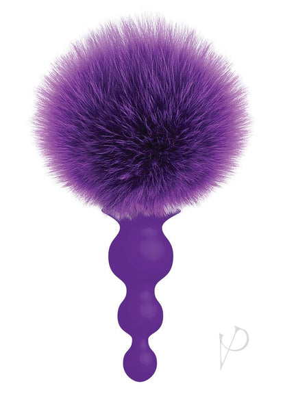 The 9's - Cottontails Silicone Beaded Bunny Tail Butt Plug - Purple