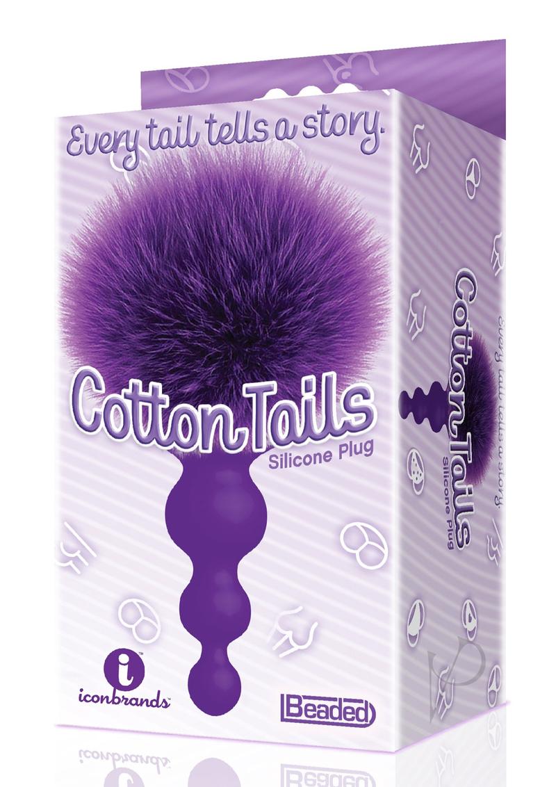 The 9's - Cottontails Silicone Beaded Bunny Tail Butt Plug - Purple