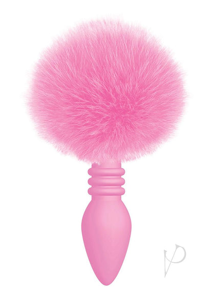 The 9's - Cottontails Silicone Ribbed Bunny Tail Butt Plug - Pink