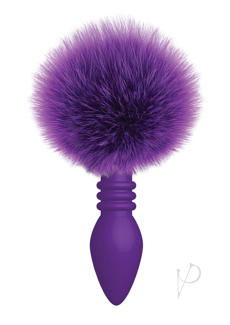 The 9's - Cottontails Silicone Ribbed Bunny Tail Butt Plug - Purple