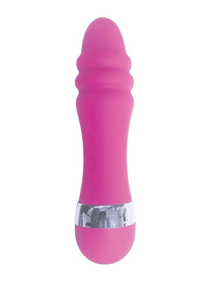 The 9's - Pinkies, Ridgy Silicone Mini Vibrator - Pink - 4.5in