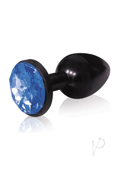 The 9's - The Silver Starter Bejeweled Annodized Stainless Steel Plug - Black/Blue/Cobalt