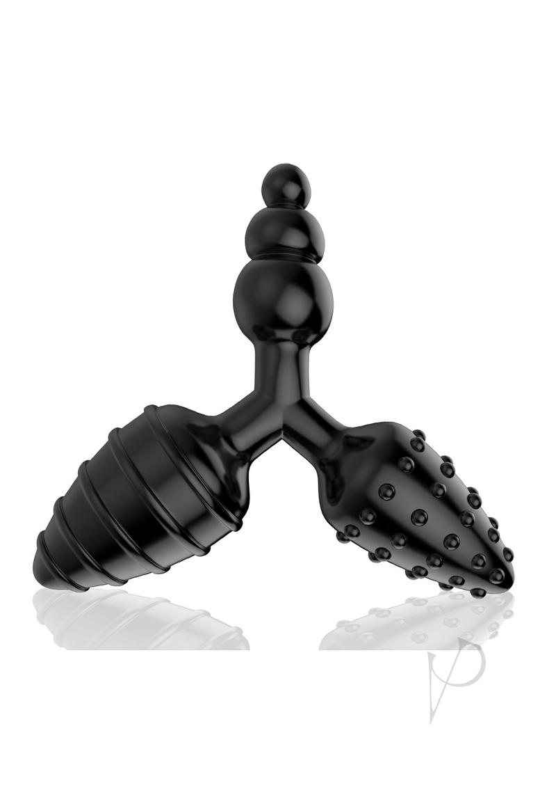 The 9's - Triad 3 Way Textured Butt Plug - Black