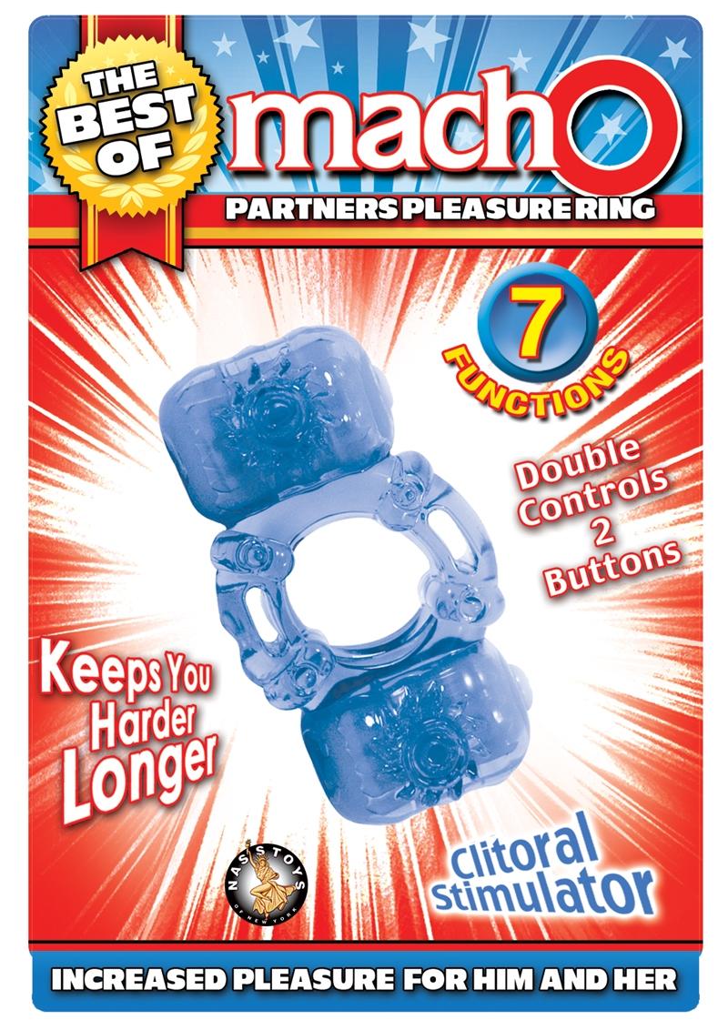 The Best Of Macho Partners Pleasure Ring Vibrating Cock Ring - Blue