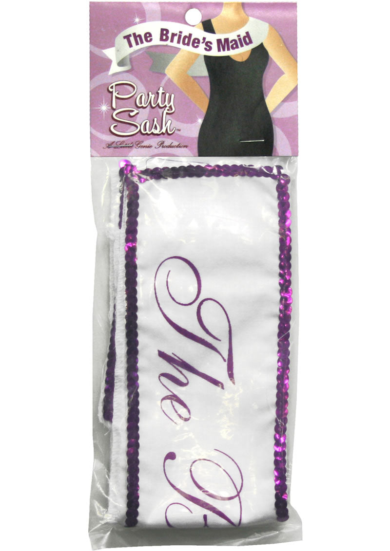 The Brides Maid Party Sash - White