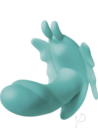 The Butterfly Effect Rechargeable Silicone Dual Motor Vibrator with Remote Control - Green/Teal