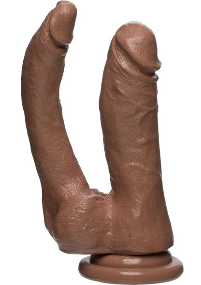 The D Double Dippin D Firmskyn Dildo - Brown/Caramel