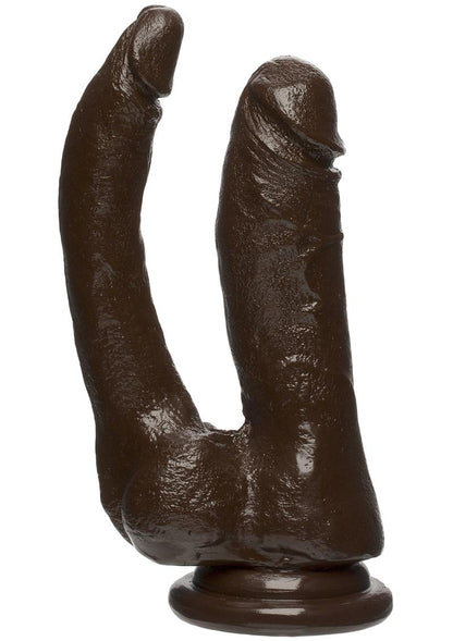 The D Double Dippin D Firmskyn Dildo - Black/Chocolate