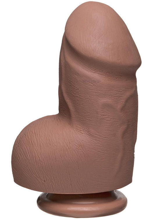 The D Fat D Firmskyn Dildo with Balls - Brown/Caramel - 6in