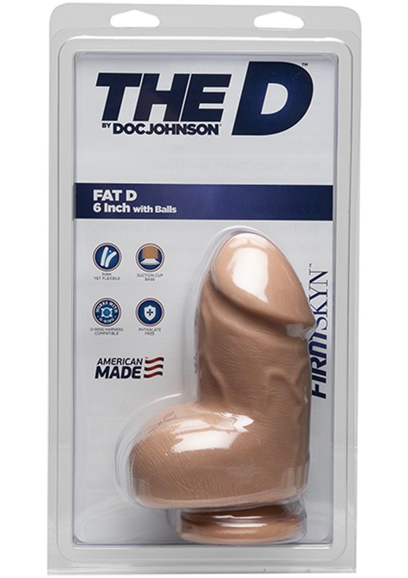 The D Fat D Firmskyn Dildo with Balls - Flesh/Vanilla - 6in