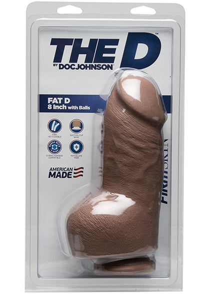 The D Fat D Firmskyn Dildo with Balls - Caramel - 8in