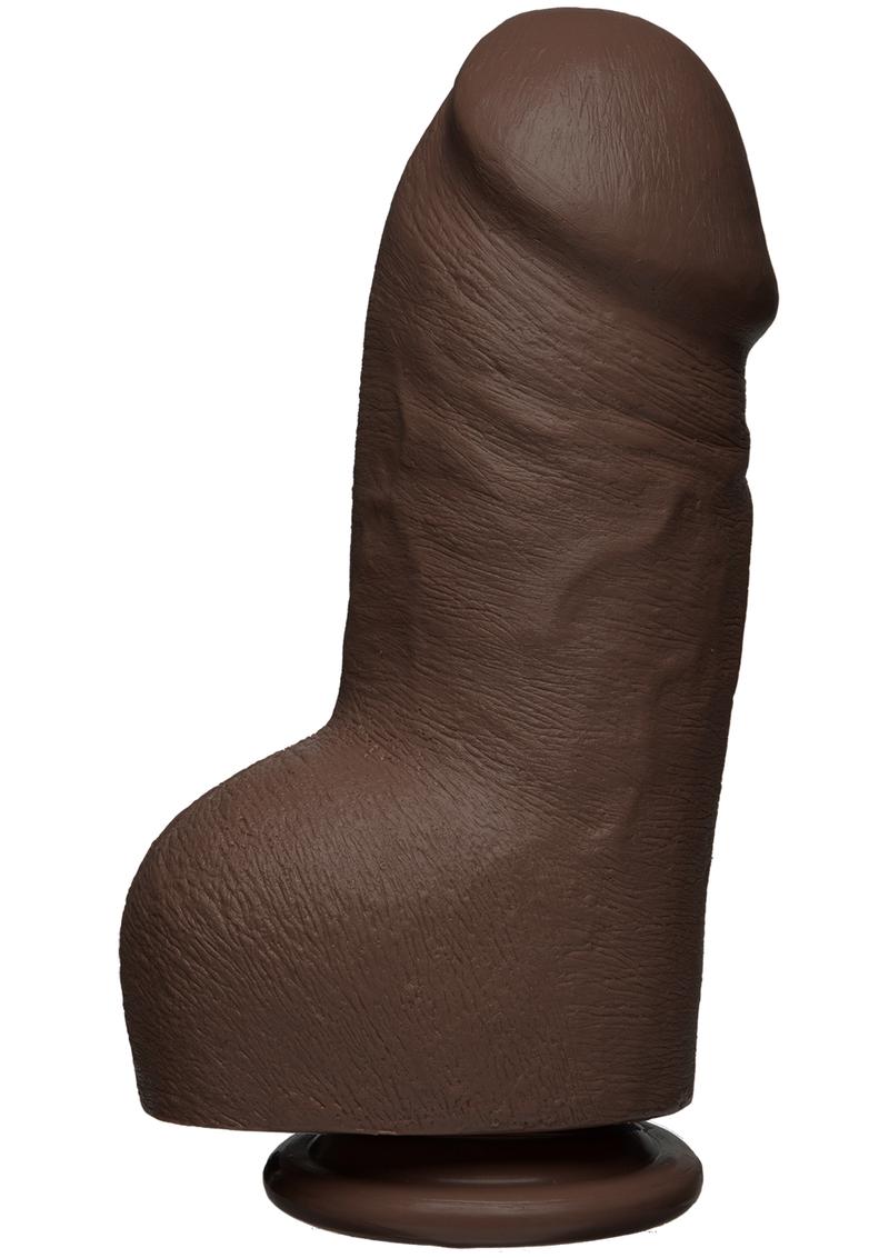 The D Fat D Firmskyn Dildo with Balls - Chocolate - 8in