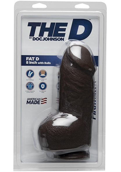 The D Fat D Firmskyn Dildo with Balls - Chocolate - 8in