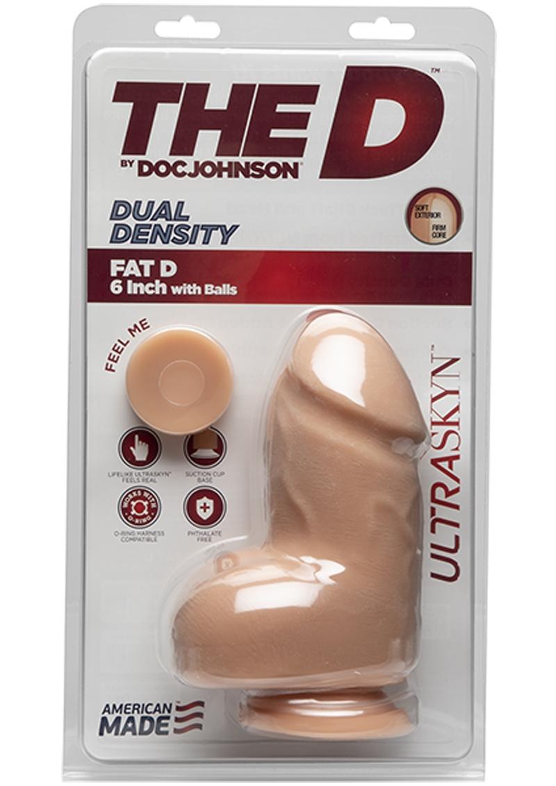 The D Fat D Ultraskyn Dildo with Balls - Vanilla - 6in