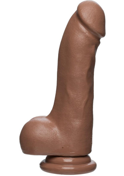 The D Master D Firmskyn Dildo with Balls - Brown/Caramel - 7.5in