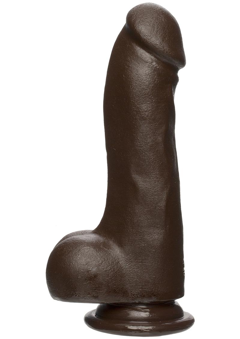 The D Master D Firmskyn Dildo with Balls - Black/Chocolate - 7.5in