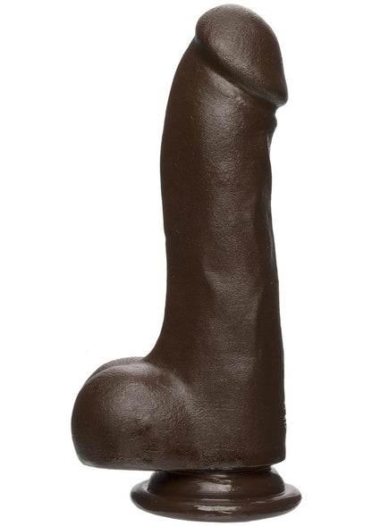 The D Master D Firmskyn Dildo with Balls - Black/Chocolate - 7.5in