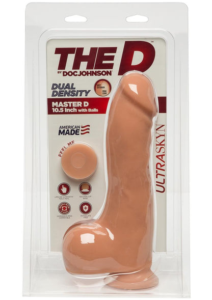 The D Master D Ultraskyn Dildo with Balls - Flesh/Vanilla - 10.5in