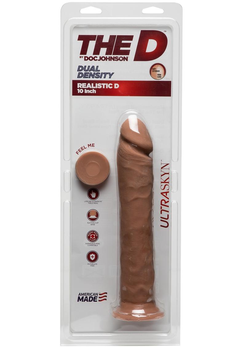 The D Realistic D Ultraskyn Dildo - Caramel - 10in