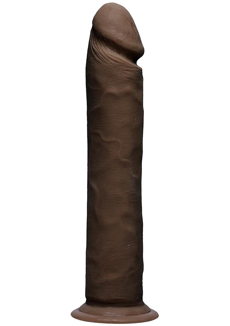 The D Realistic D Ultraskyn Dildo - Chocolate - 10in